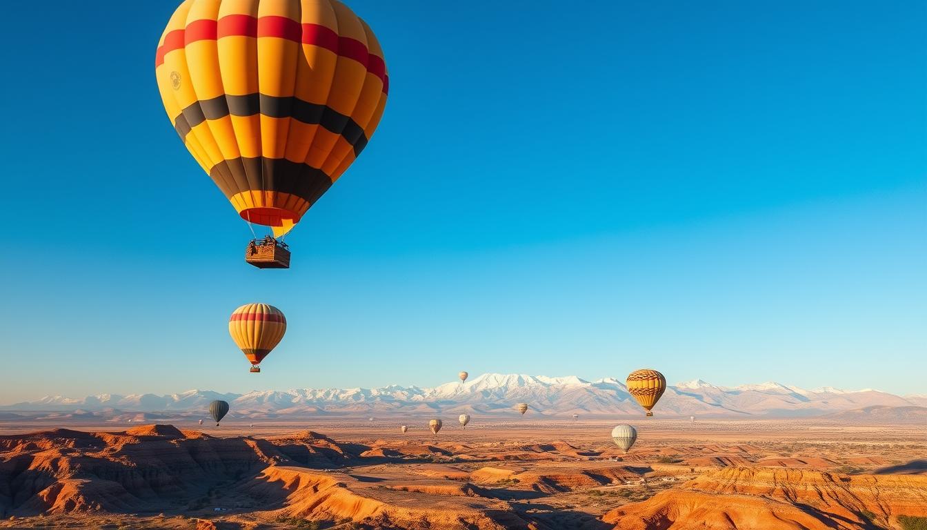 Hot Air Balloon over Marrakech at sunrise